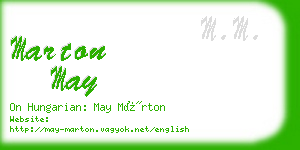 marton may business card